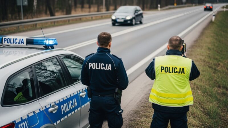 Szaleńczy pościg pod Wrocławiem: Uciekający kierowca rozsypał kolce na drodze!