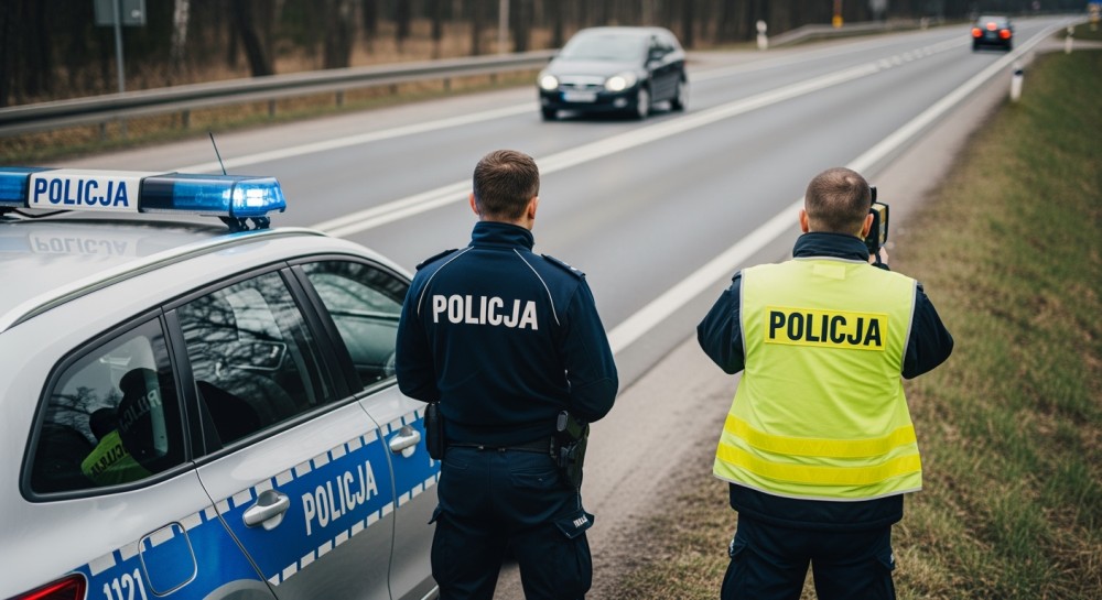 Szaleńczy pościg pod Wrocławiem: Uciekający kierowca rozsypał kolce na drodze!