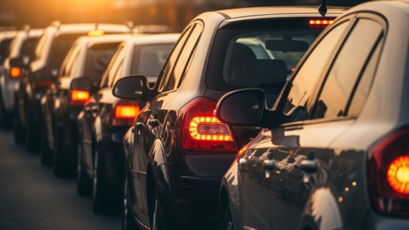 Weekendowe zatory na pl. Grunwaldzkim: Dźwig blokuje ruch!
