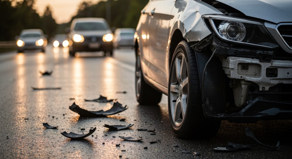 Cudem uniknięta tragedia na łuku drogi – niebezpieczne wyprzedzanie kończy się kolizją!