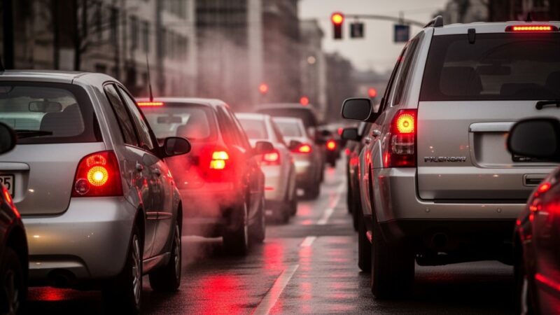 Wypadek na AOW: BMW blokuje dwa pasy, korki sięgają 2 km