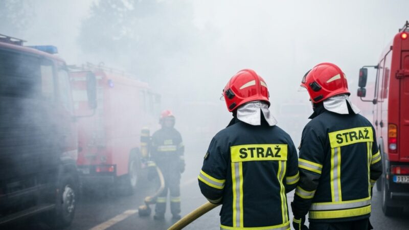Groźny pożar ciężarówki paraliżuje ruch na AOW
