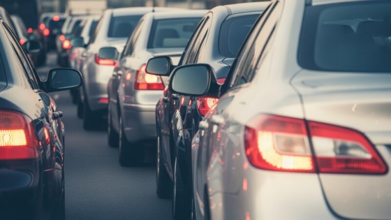 Wielki zator na AOW po zderzeniu czterech ciężarówek