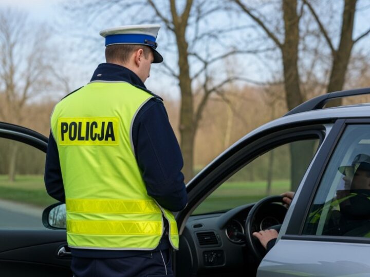 Drift zakończony mandatem i utratą prawa jazdy. „Pamiątka” ze znakiem też nie uszła na sucho