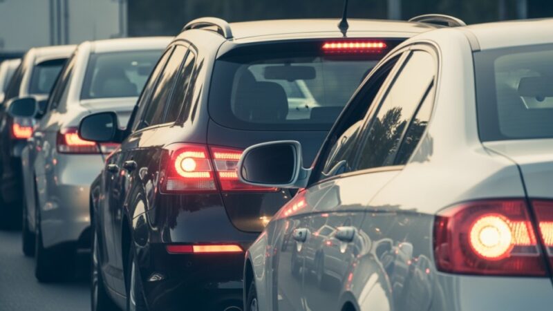 Korek na A4: Zderzenie trzech pojazdów paraliżuje ruch w kierunku Katowic