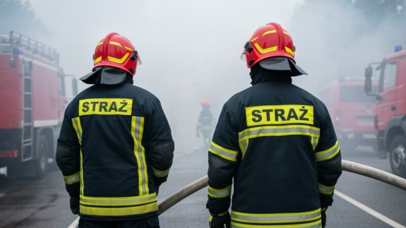 Pożar składu makulatury w Pietrzykowicach: intensywna akcja gaśnicza trwa