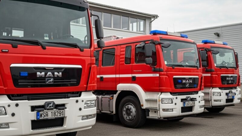 Wrocławscy strażacy doskonalą ratownictwo w realistycznych warunkach z ciężarówkami