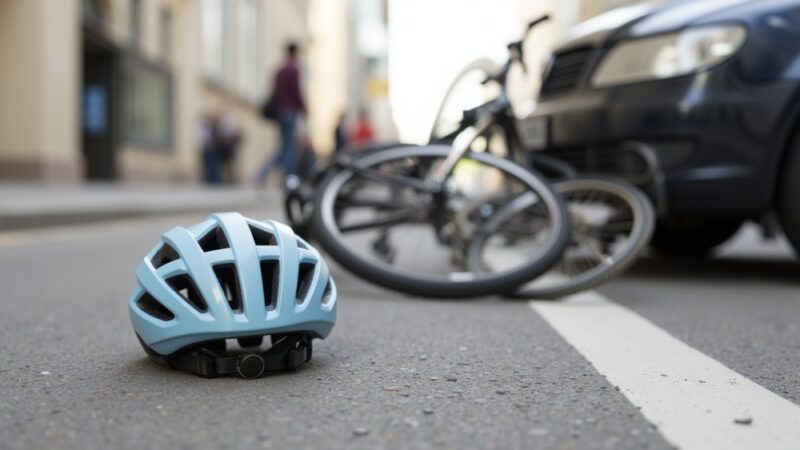 Elektryczny rowerzysta w tarapatach po niebezpiecznym wyprzedzeniu radiowozu